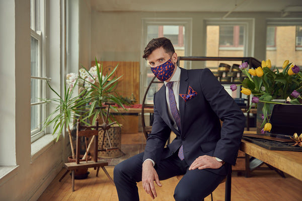 Breathable Blue Silk Face Masks to Wear to Work | Nathon Kong