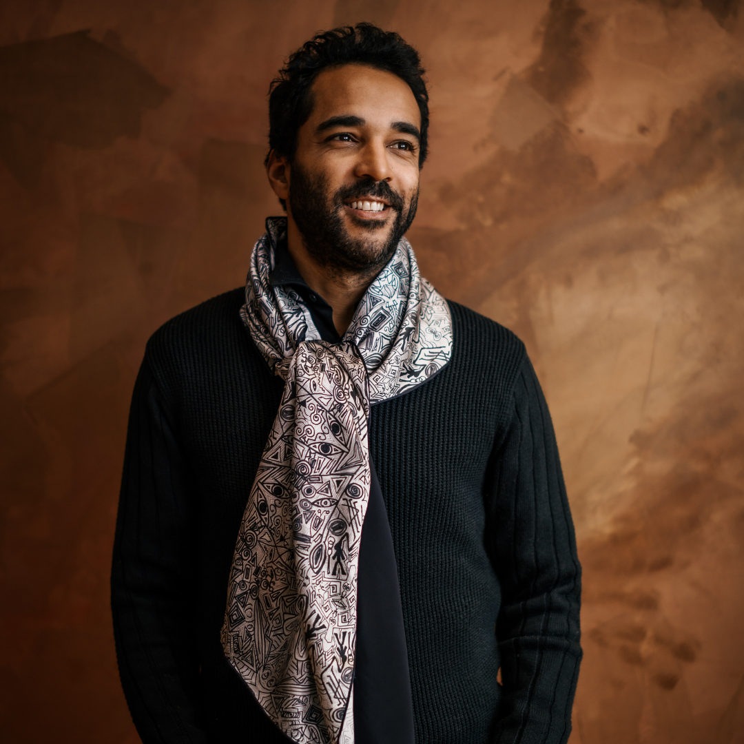 Mulberry Silk & Wool Scarf | Designer Nathon Kong X m0851