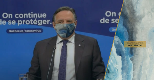 François Legault porte un masque de protection Nathon Kong