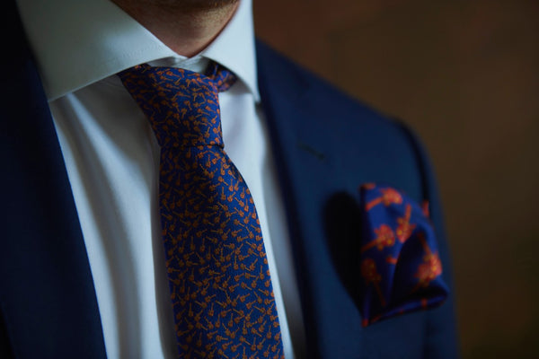 Designer Silk Neckties in Blue | Nathon Kong