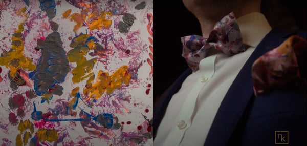 Pink Patterned Silk Bow Tie Made in Canada | Nathon Kong