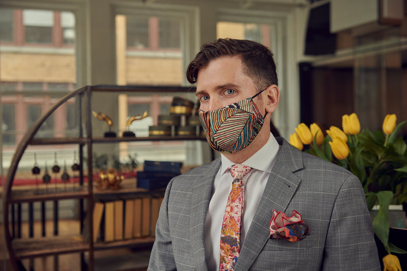 Silk Face mask matching Silk Tie | Gift for men | Men's accessories | Nathon Kong 